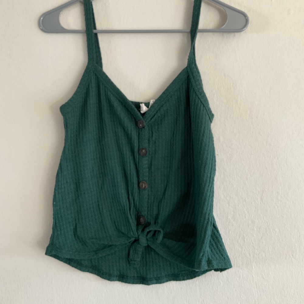 Green Button-Down Women's Top